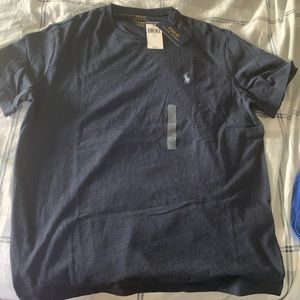 Large navy blue polo short sleeve shirt